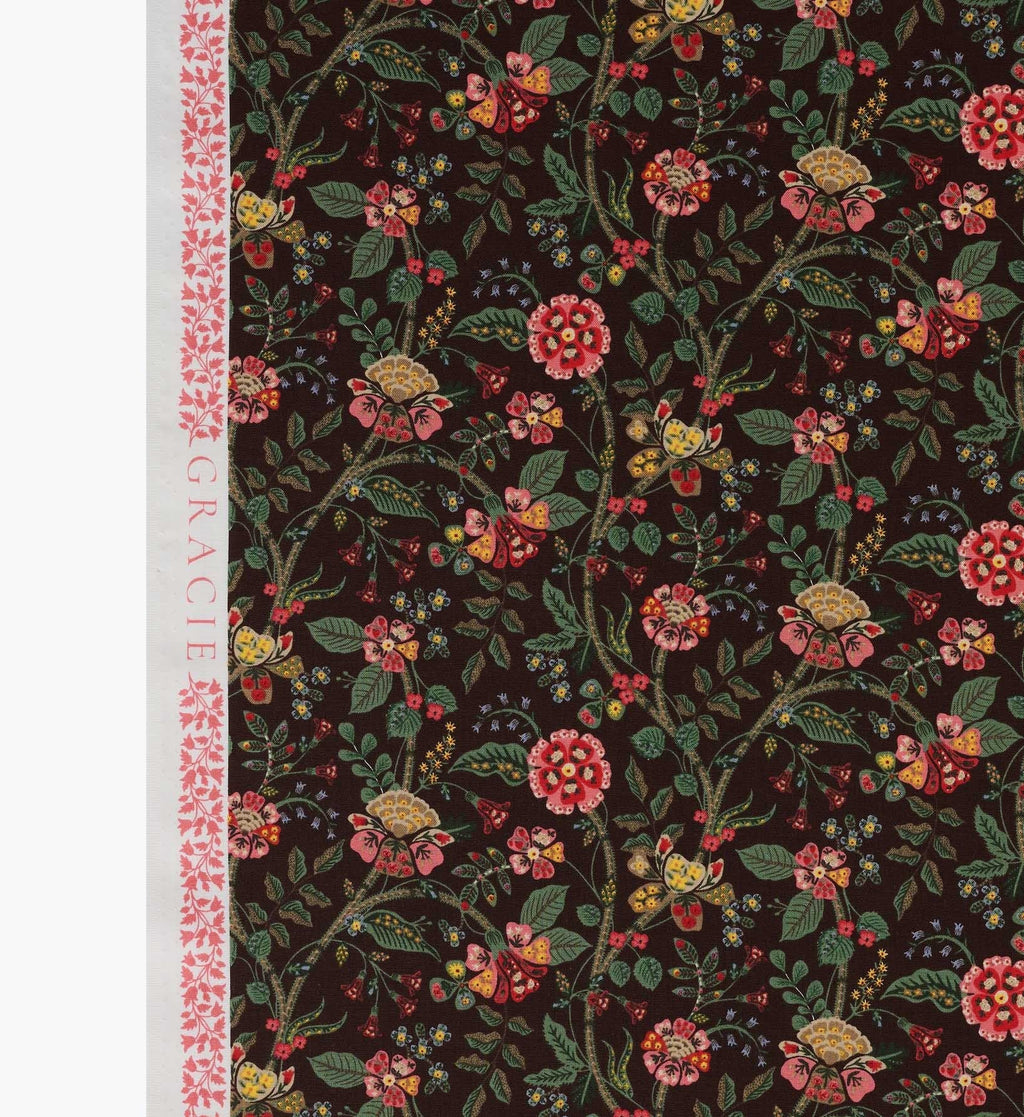 Gracie Cotton Fabric - Cocoa