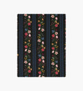 Floral Trellis Stripe Cotton Fabric - Black