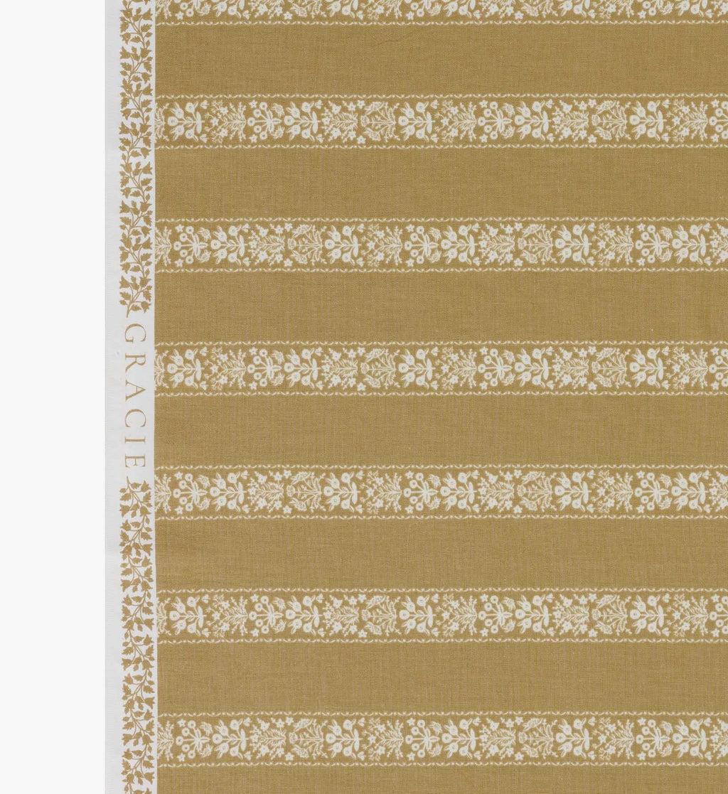 Estee Stripe Cotton Fabric - Orche