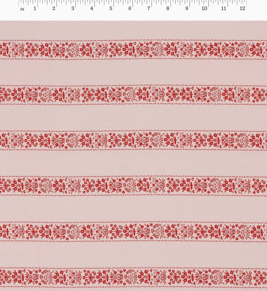 Estee Stripe Cotton Fabric - Pink