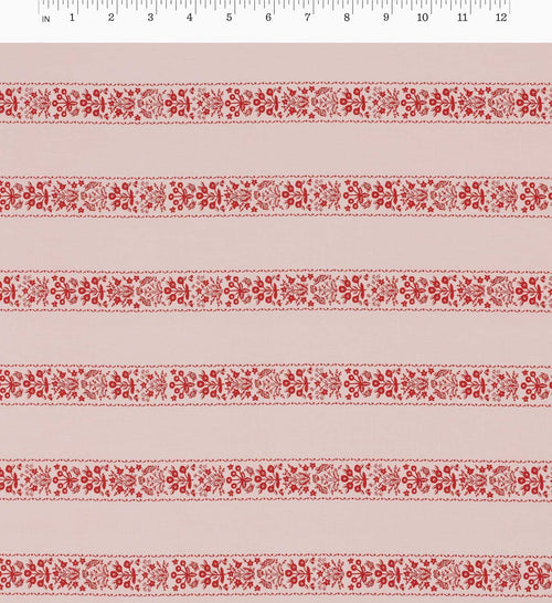 Estee Stripe Cotton Fabric - Pink