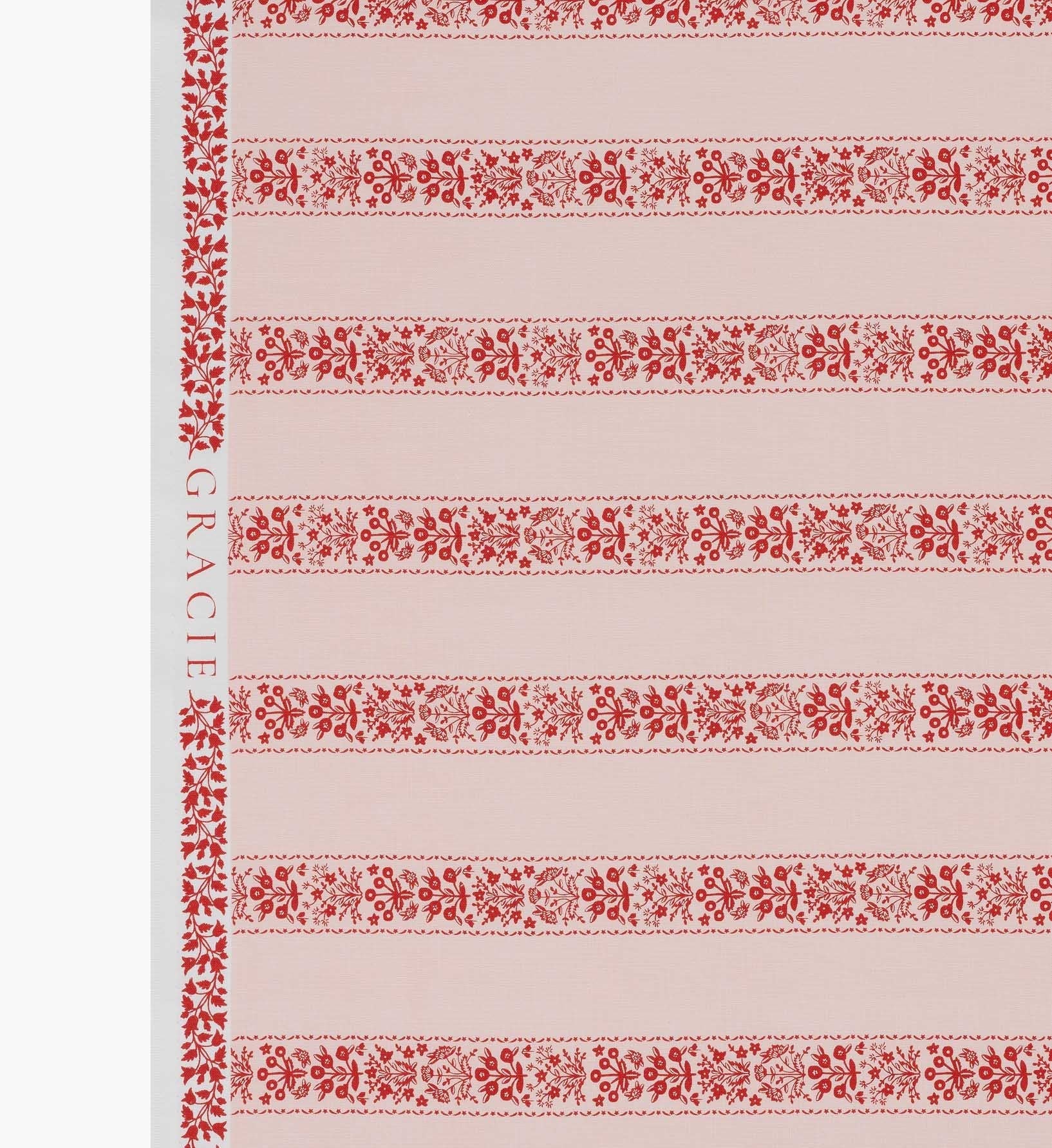 Estee Stripe Cotton Fabric - Pink