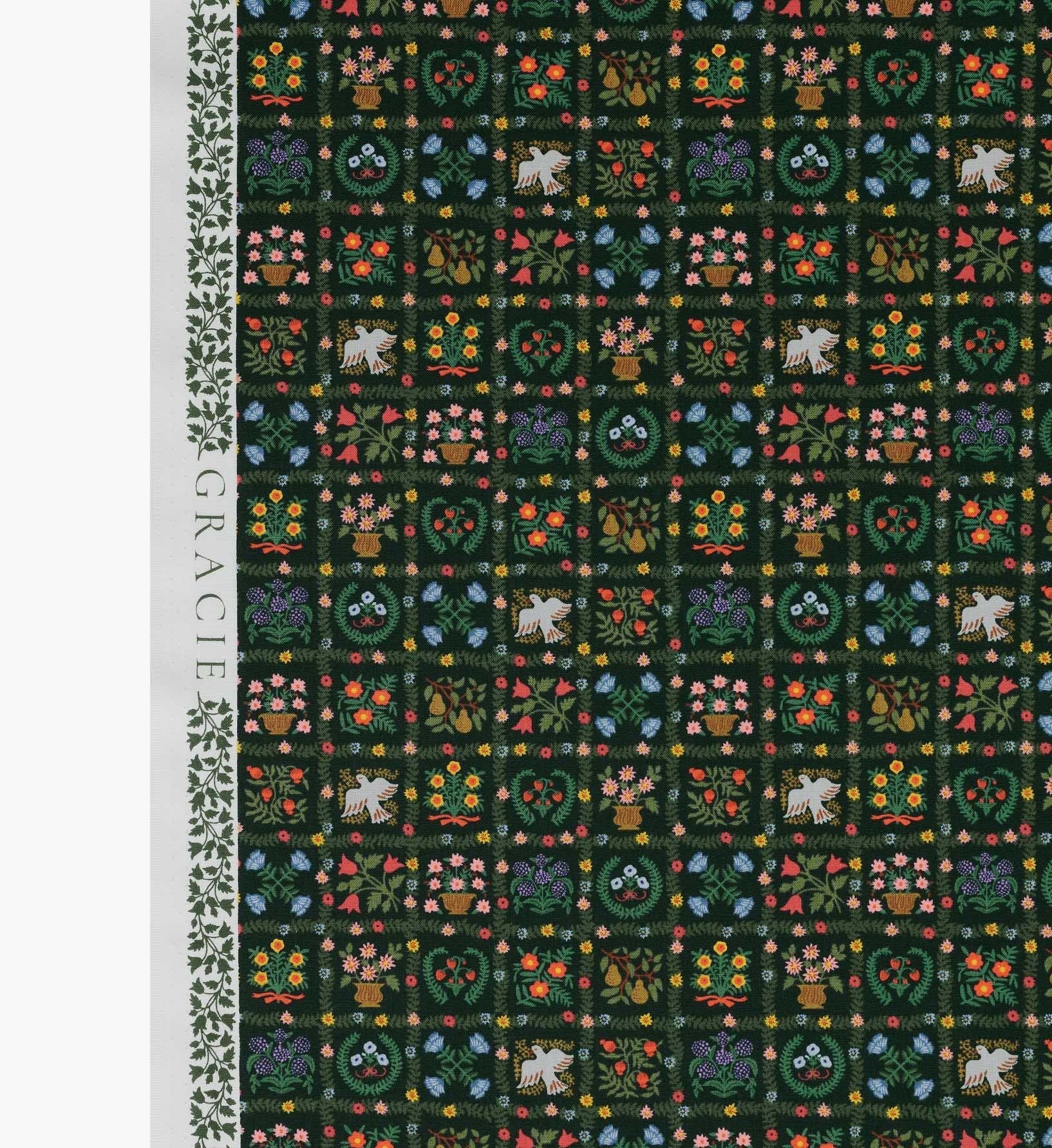 Helena Cotton Fabric - Evergreen